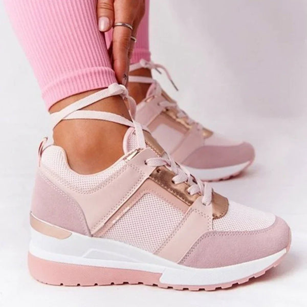 Lace-Up Platform Trainers Women’s Wedge Sneakers