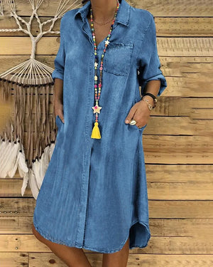 Women’s Casual Button-Front Shirt Dress