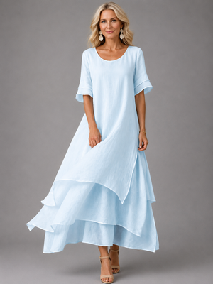 Women's Maxi Dress with Cascade Ruffle Hem