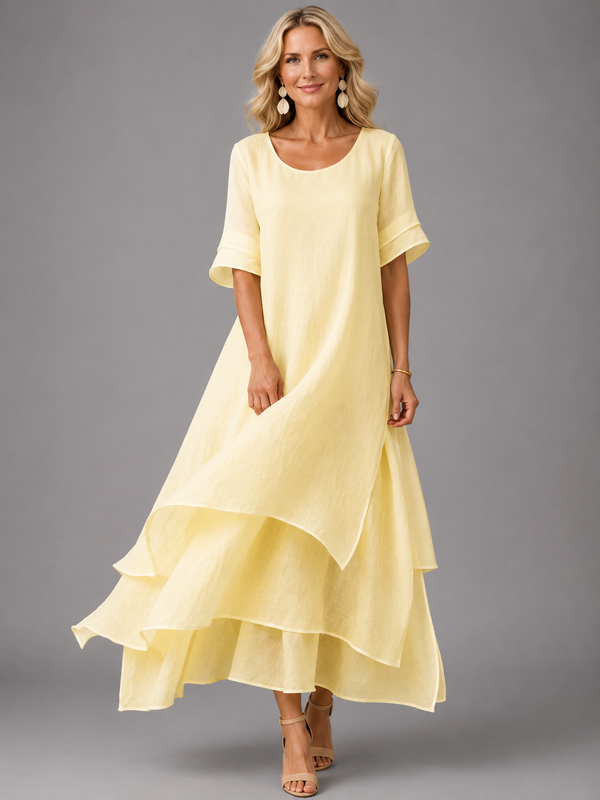 Women's Maxi Dress with Cascade Ruffle Hem