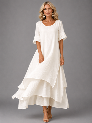 Women's Maxi Dress with Cascade Ruffle Hem
