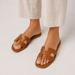Women's Flat Slide Sandals with Open-Toe Design
