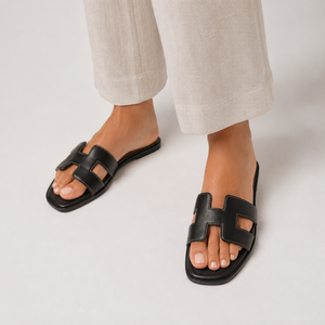 Women's Flat Slide Sandals with Open-Toe Design