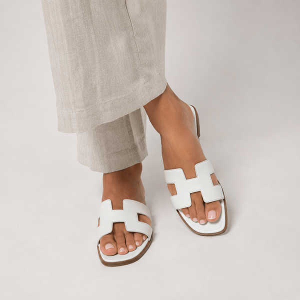 Women's Flat Slide Sandals with Open-Toe Design