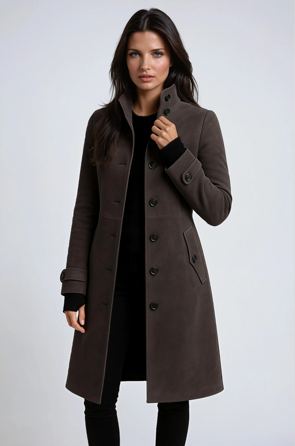 Women's Double-Breasted Mid-Length Tailored Coat