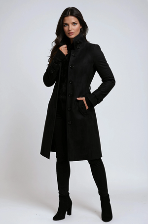 Women's Double-Breasted Mid-Length Tailored Coat