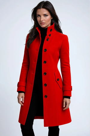 Women's Double-Breasted Mid-Length Tailored Coat