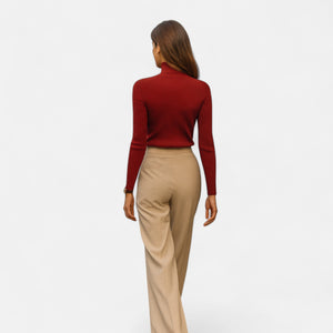Slim Fit Long Sleeve Ribbed Turtleneck Sweater