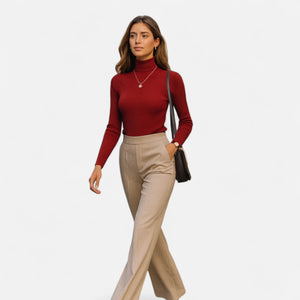Slim Fit Long Sleeve Ribbed Turtleneck Sweater