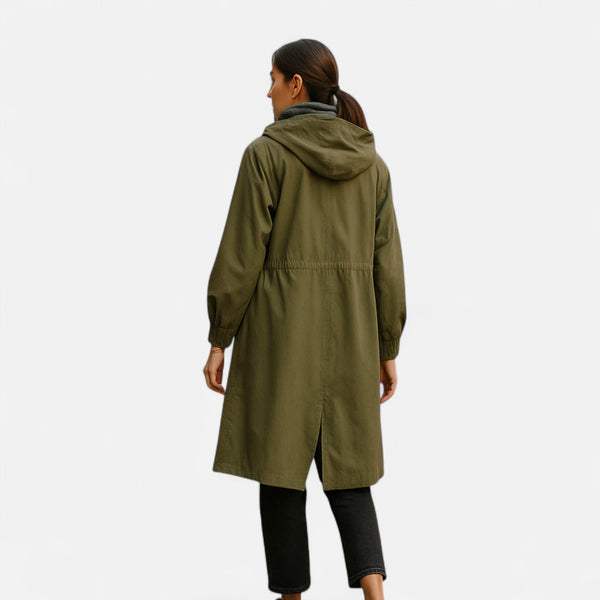 Casual Button-Up Hooded Longline Coat