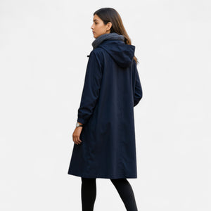 Casual Button-Up Hooded Longline Coat