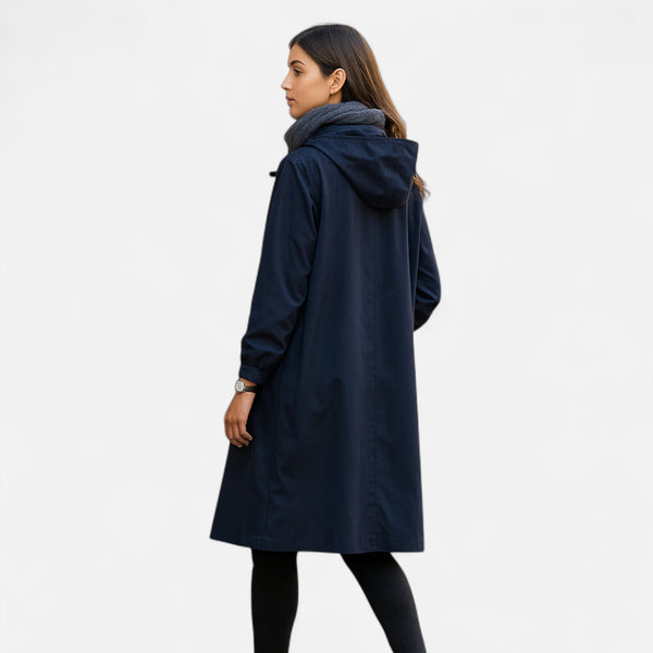Casual Button-Up Hooded Longline Coat