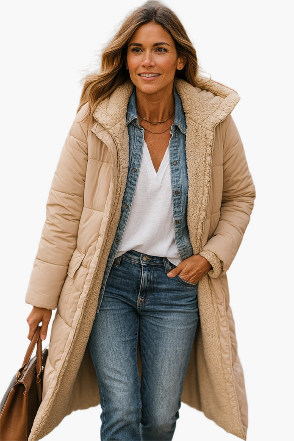 Winter Puffer Coat Hooded Warm Quilted Jacket for Women