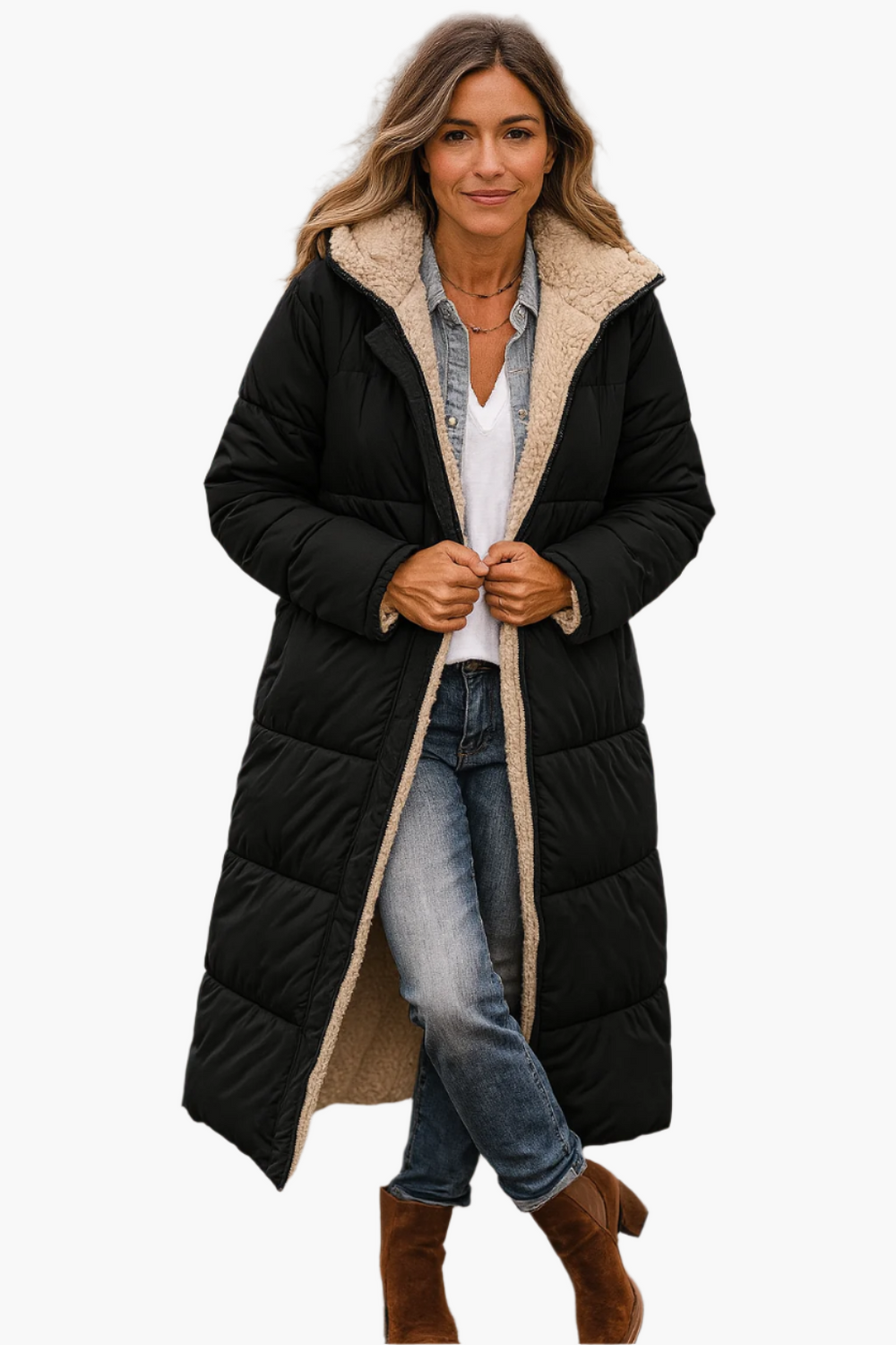 Winter Puffer Coat Hooded Warm Quilted Jacket for Women