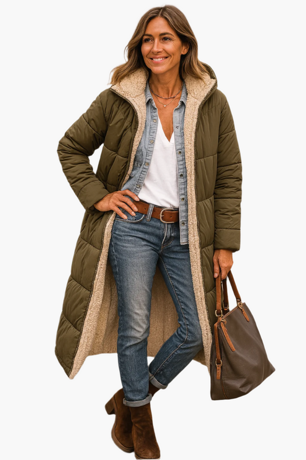 Winter Puffer Coat Hooded Warm Quilted Jacket for Women