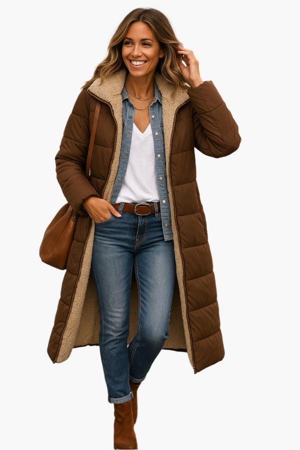 Winter Puffer Coat Hooded Warm Quilted Jacket for Women