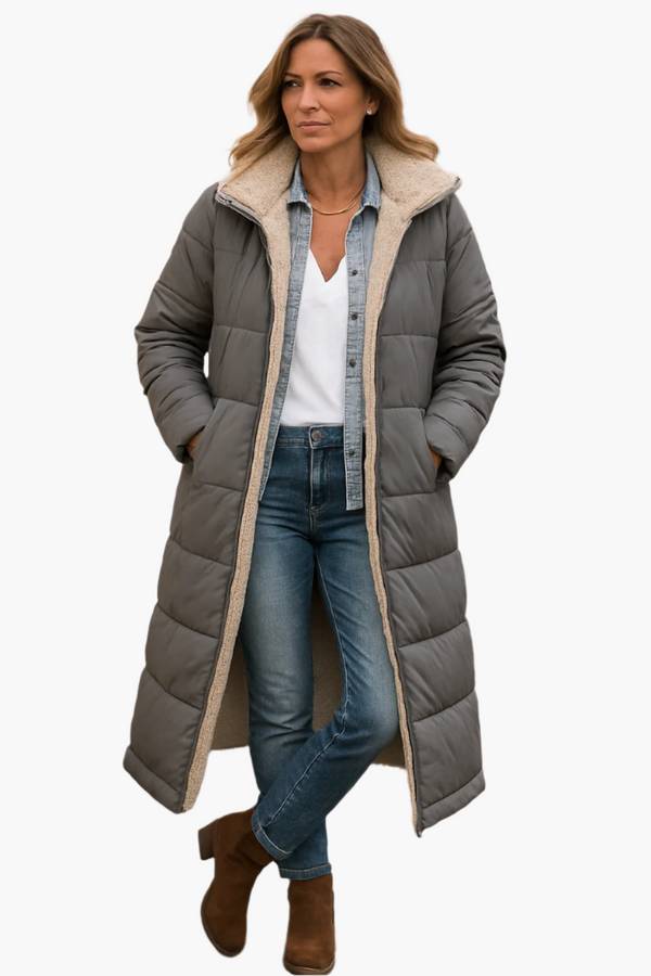 Winter Puffer Coat Hooded Warm Quilted Jacket for Women