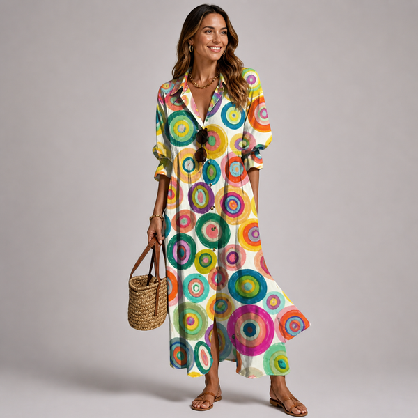 Women's Floral Maxi Dress with Tummy Control