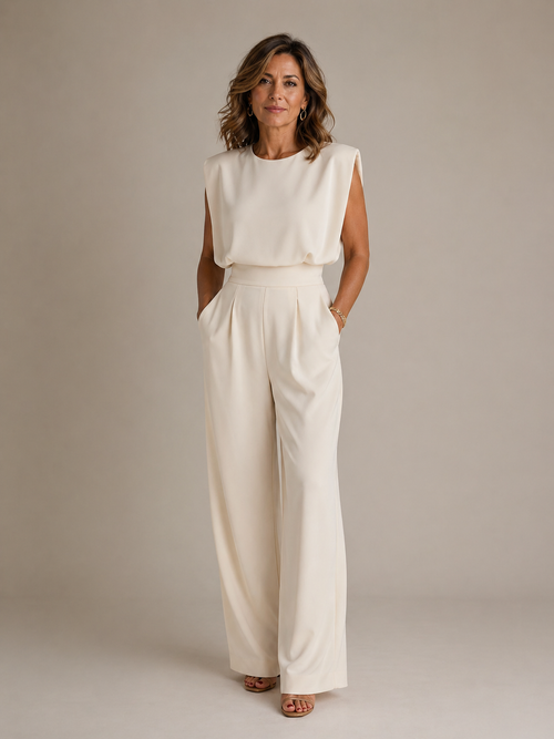 Women’s Elegant Sleeveless High-Waist Casual Jumpsuit