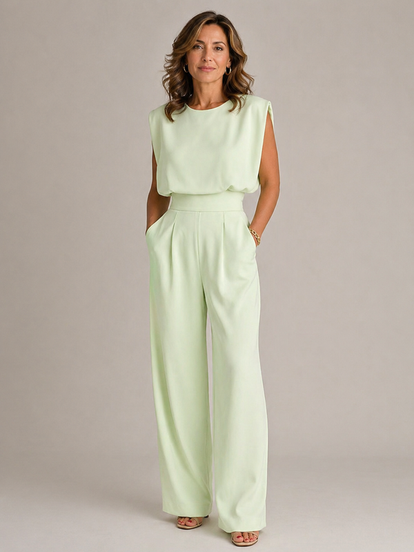 Women’s Elegant Sleeveless High-Waist Casual Jumpsuit