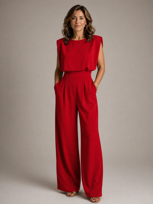Women’s Elegant Sleeveless High-Waist Casual Jumpsuit