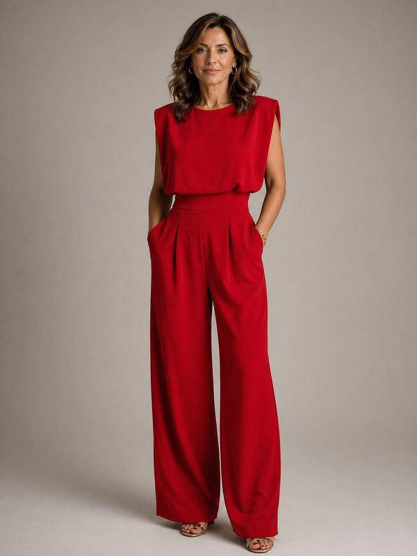 Women’s Elegant Sleeveless High-Waist Casual Jumpsuit