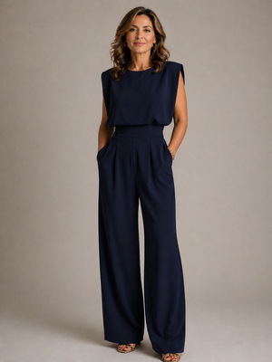 Women’s Elegant Sleeveless High-Waist Casual Jumpsuit