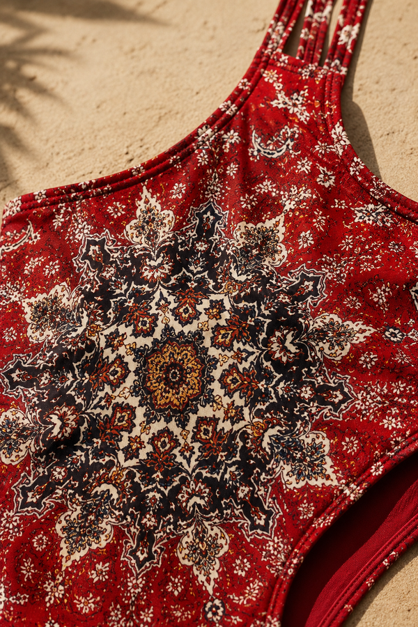 Women’s Boho Floral Print Tankini Set