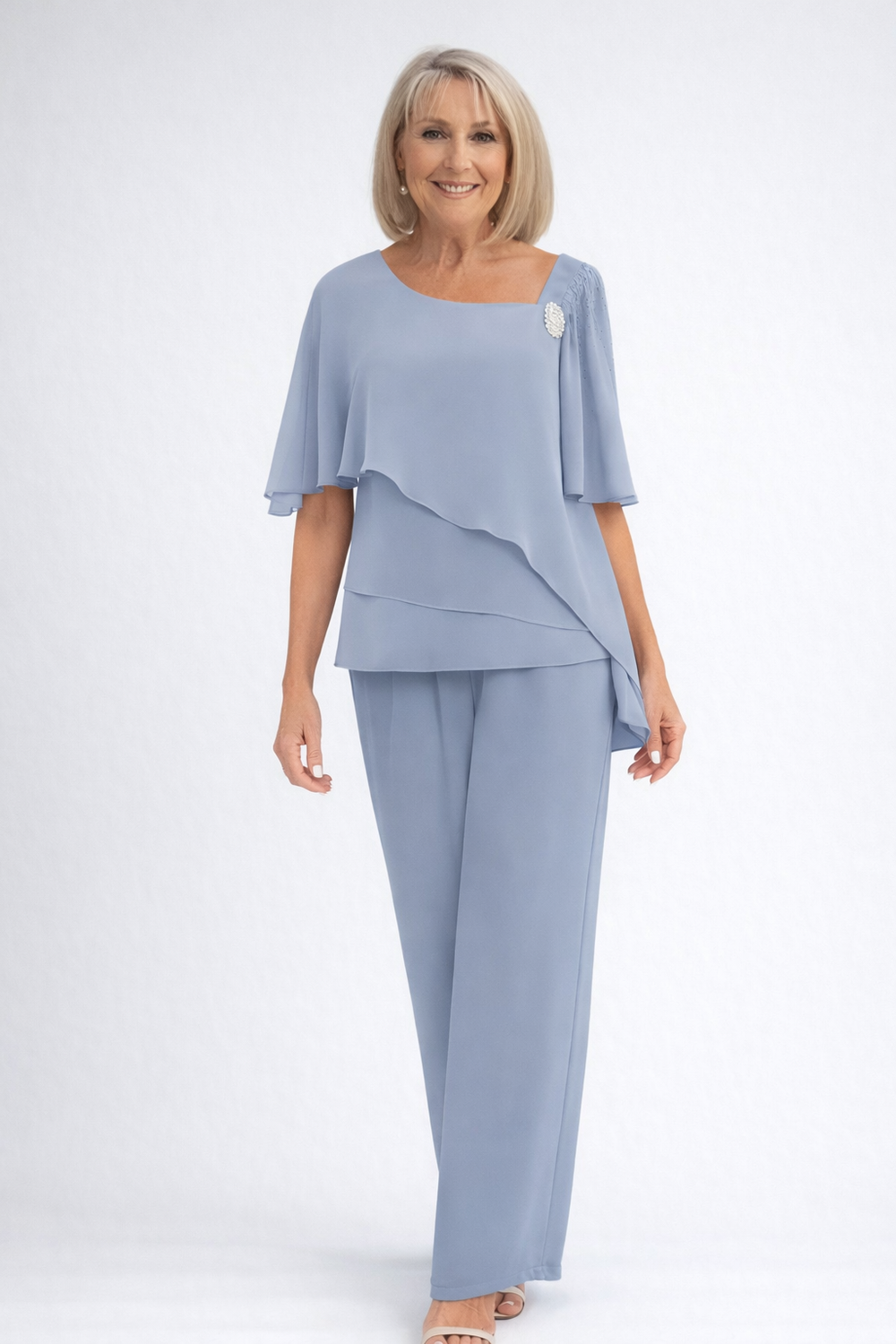 Women’s Elegant Layered Two-Piece Pant Set