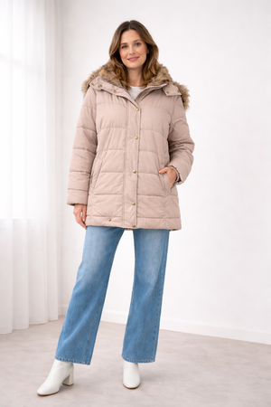 Women's Quilted Parka Jacket with Hood