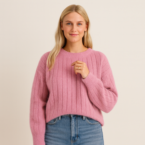 Cozy Ribbed Knit Pullover Sweater
