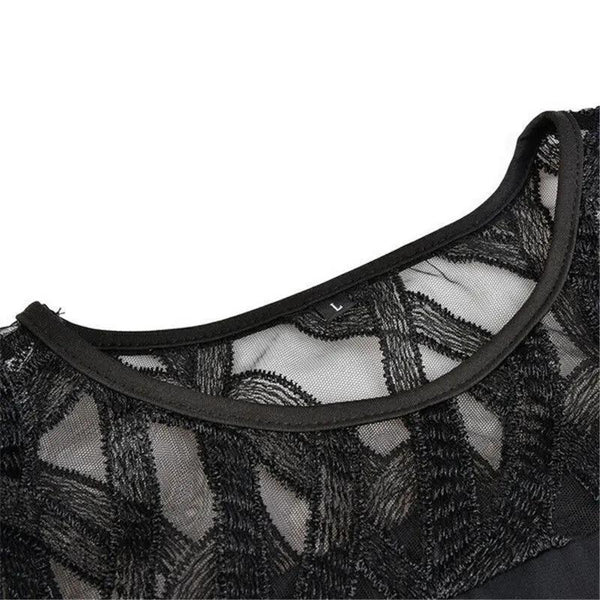 Women's Lace Midi Dress with 3/4 Sleeves