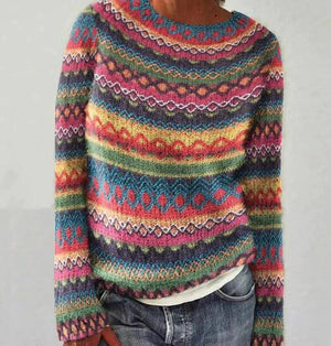 Women's Colorful Fair Isle Knit Sweater