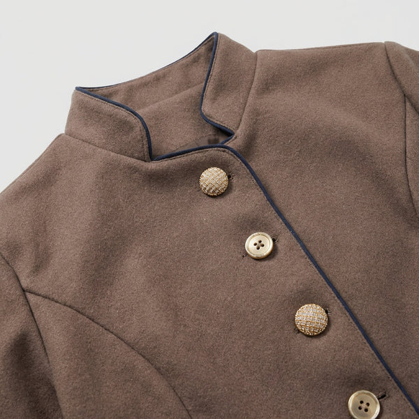 Structured Button-Front Tailored Blazer