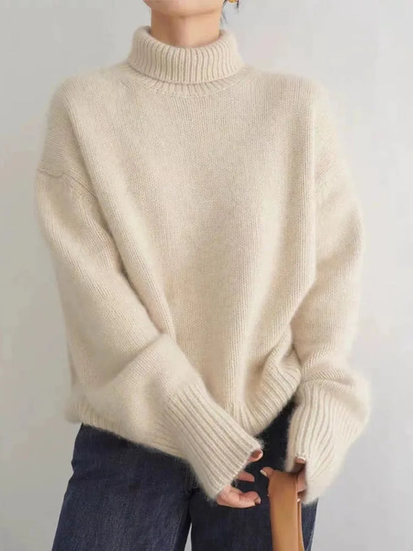 Women's Rollneck Sweater Semi-Fit Soft Knit