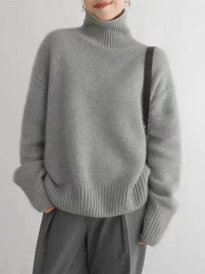 Women's Rollneck Sweater Semi-Fit Soft Knit