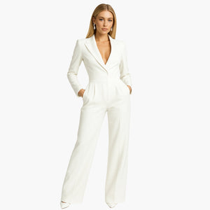 Women's Jumpsuit Wrap Front Structured Waist