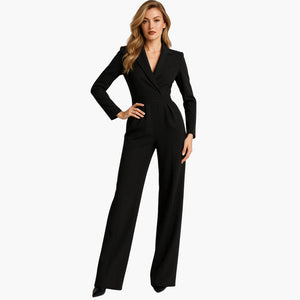 Tailored Long Sleeve Jumpsuit Women Sleek Formal Style