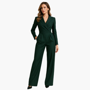 Tailored Long Sleeve Jumpsuit Women Sleek Formal Style