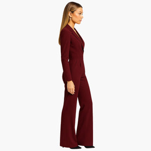 Women's Jumpsuit Wrap Front Structured Waist