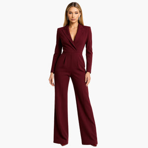 Women's Jumpsuit Wrap Front Structured Waist