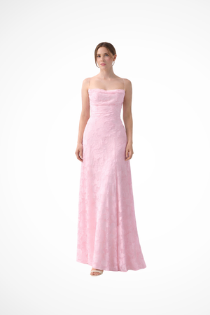 Vestido maxi elegante de encaje para mujer con silueta romántica