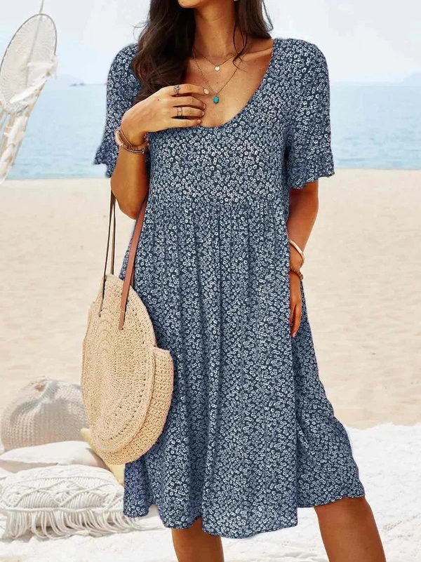Women's Ditsy Floral Mini Dress with Flutter Sleeves