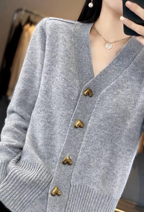 Soft Knit Women’s V-Neck Button Cardigan