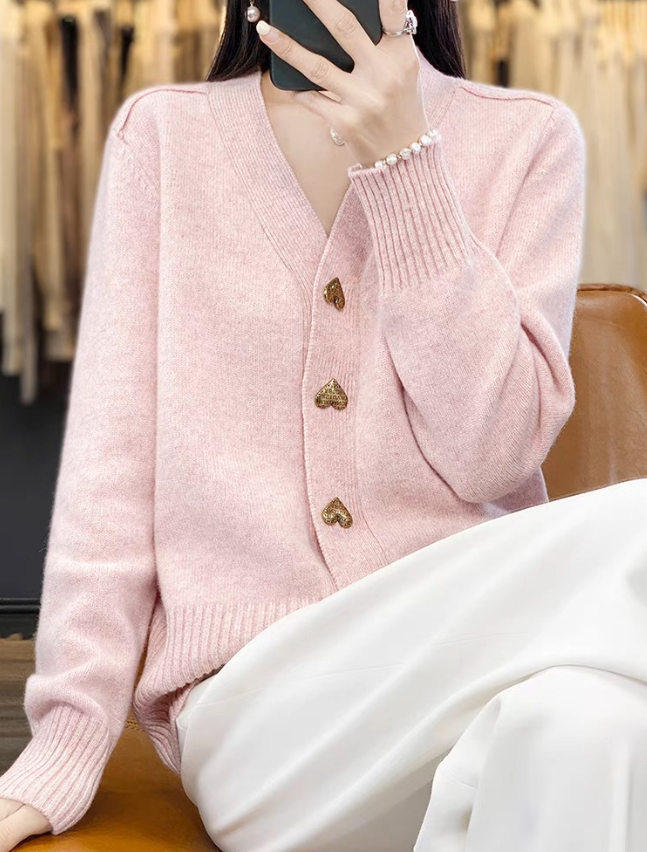 Soft Knit Women’s V-Neck Button Cardigan