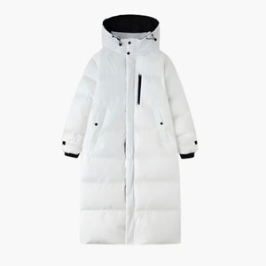 Women's Long Puffer Jacket with Hood