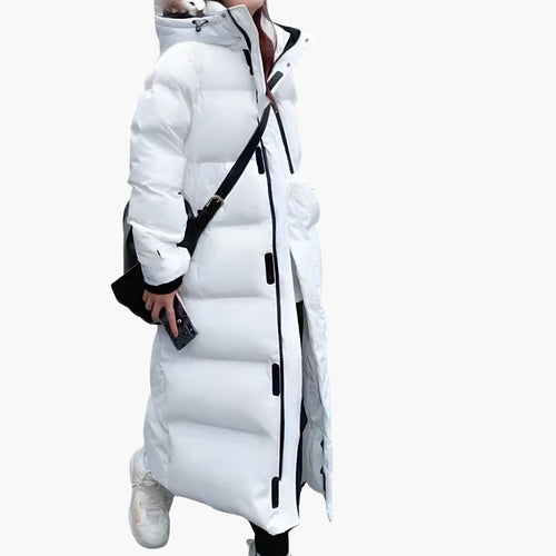 Women's Long Puffer Jacket with Hood