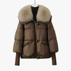 Women's Padded Winter Jacket Faux Fur Collar