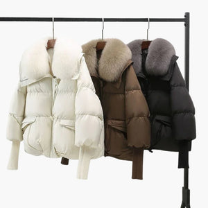 Women's Padded Winter Jacket Faux Fur Collar