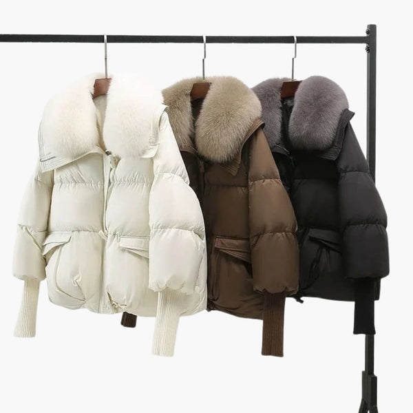 Women's Padded Winter Jacket Faux Fur Collar